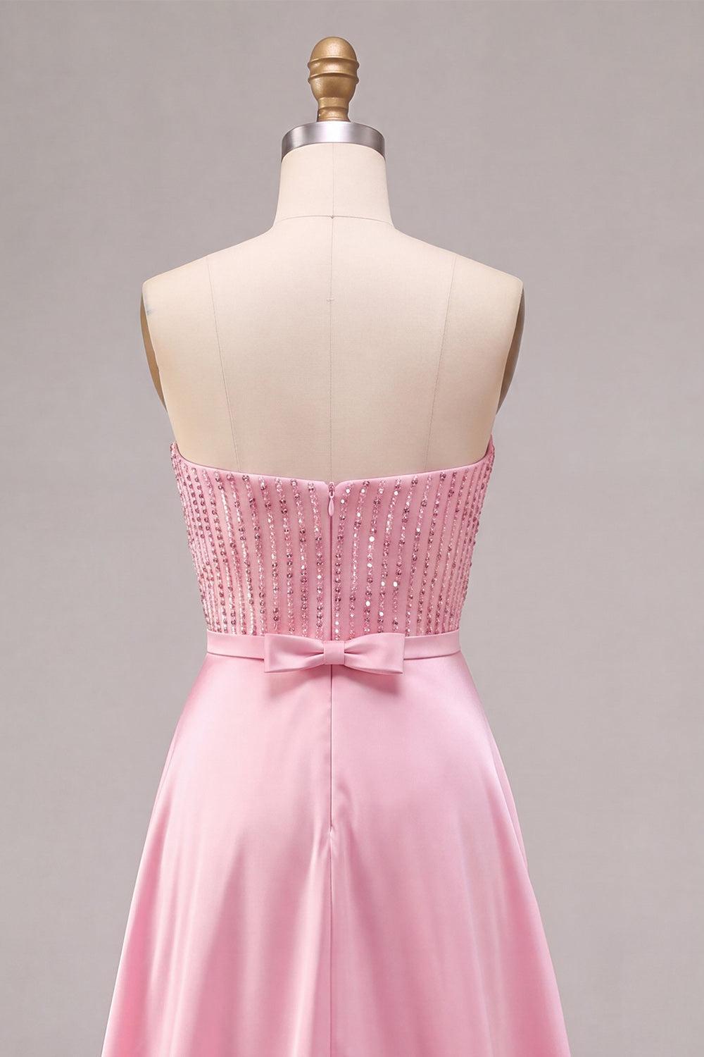 Dressystars Pink Sequin Short Tight Homecoming Dress with Cape