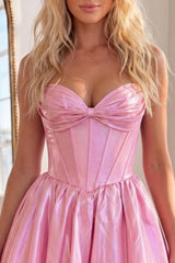 Dressystars Pink Sweetheart A Line Short Corset Homecoming Dress