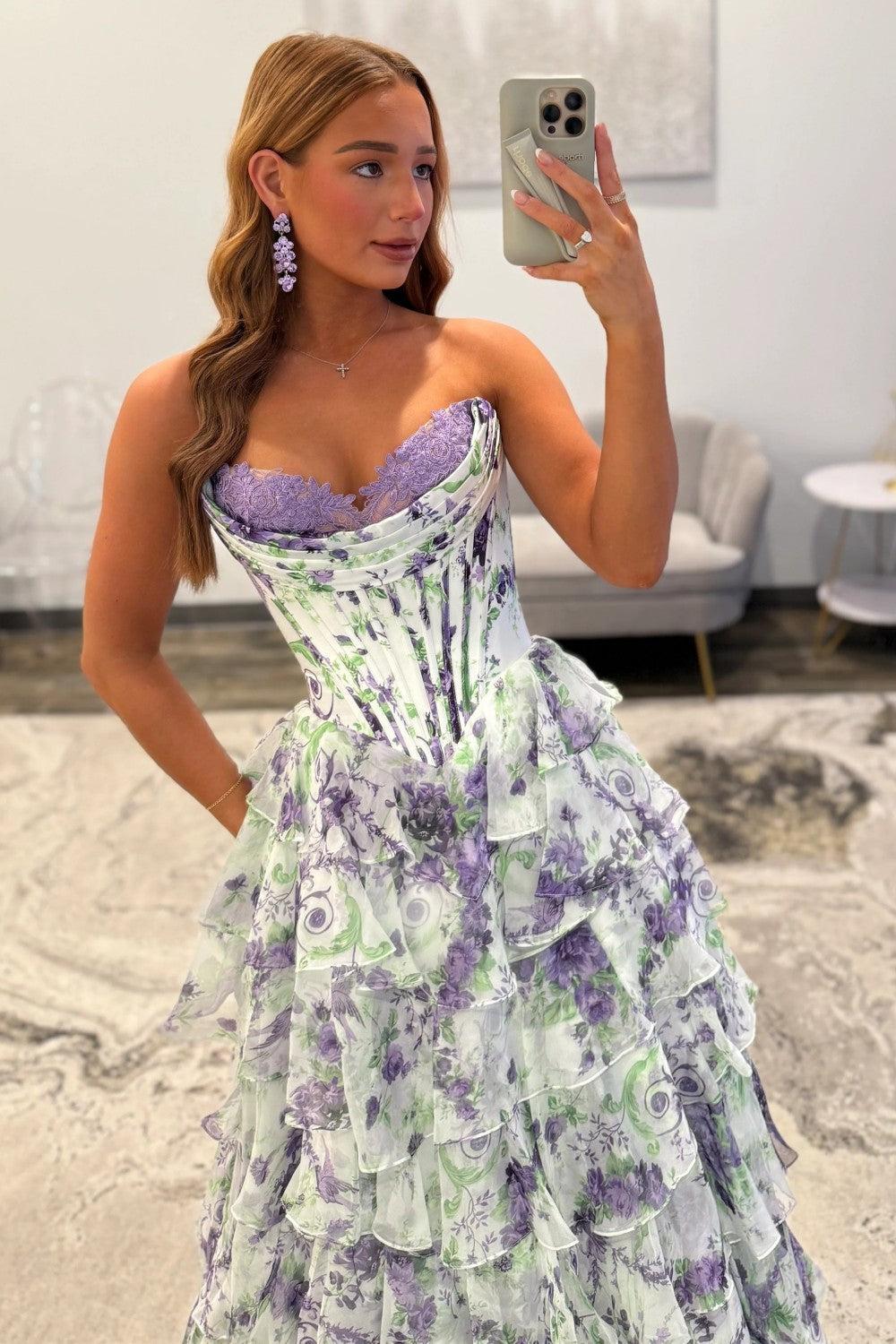 Dressystars Princess A Line Sweetheart Pink Corset Prom Dress With Ruffles Appliques Formal Evening Gown