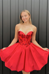 Dressystars Red Homecoming Dress A-Line Mirror Short Prom Dress