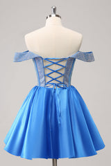 Dressystars Red Homecoming Dress Off The Shoulder Corset A Line Short Prom Dress
