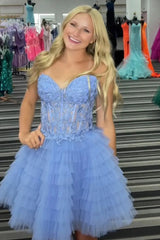 Dressystars Red Homecoming Dress Strapless Corset A Line Short Prom Dress With Beadings