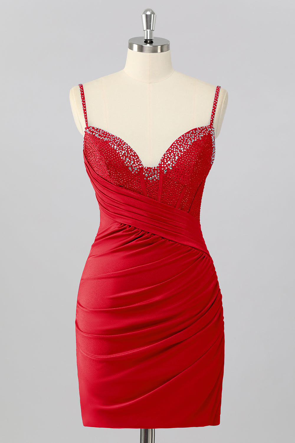 Dressystars Royal Blue Bodycon V Neck Short Corset Homecoming Dress with Beading
