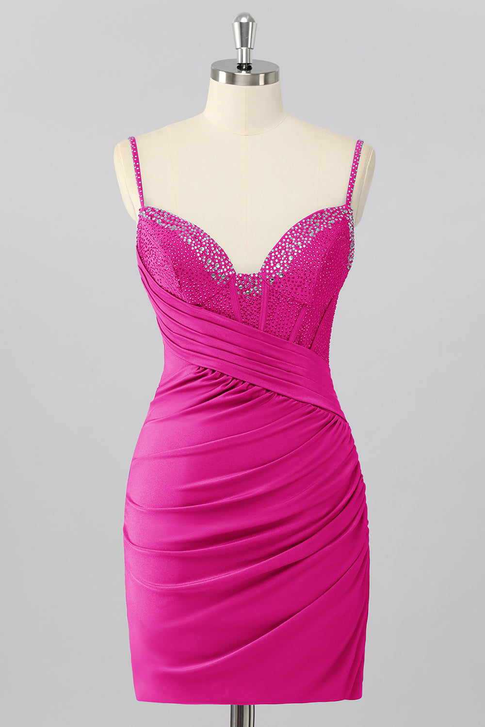 Dressystars Royal Blue Bodycon V Neck Short Corset Homecoming Dress with Beading