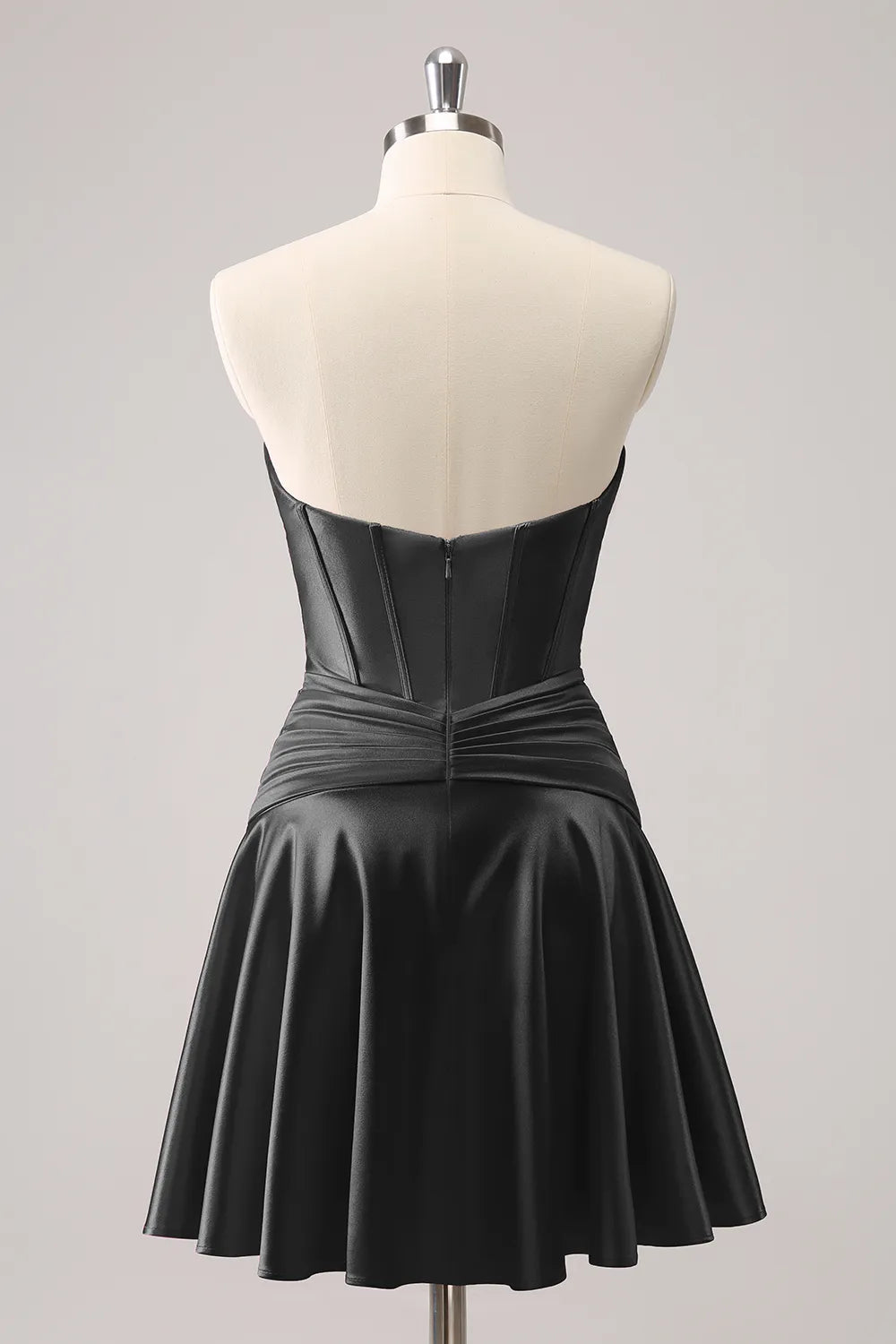 Dressystars Royal Blue Homecoming Dress A Line Strapless Corset Short Prom Dress with keyhole