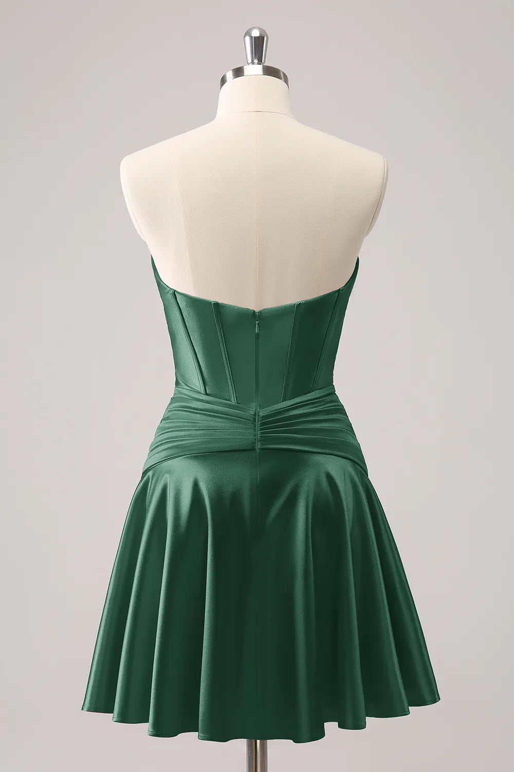 Dressystars Royal Blue Homecoming Dress A Line Strapless Corset Short Prom Dress with keyhole