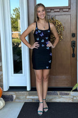 Dressystars Royal Blue Homecoming Dress Beaded Butterflies Tight Short Prom Dress