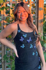 Dressystars Royal Blue Homecoming Dress Beaded Butterflies Tight Short Prom Dress