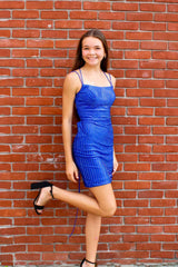 Dressystars Royal Blue Homecoming Dress Beaded Tight Short Prom Dress