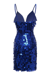 Dressystars Royal Blue Homecoming Dress Sequin Tight Short Prom Dress