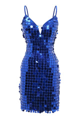 Dressystars Royal Blue Homecoming Dress Sequin Tight Short Prom Dress