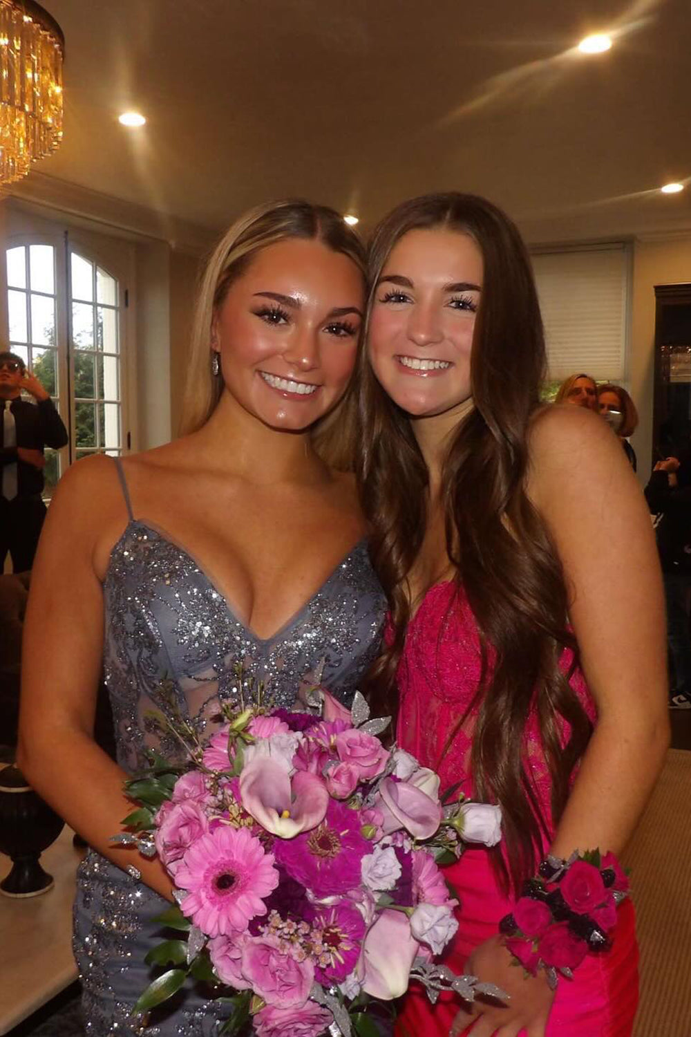 Dressystars Royal Blue Homecoming Dress Sequined Corset Short Prom Dress