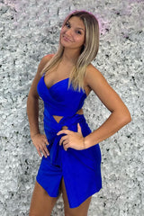 Dressystars Royal Blue Homecoming Dress Sweetheart Lace Up Back Bodycon Prom Dress