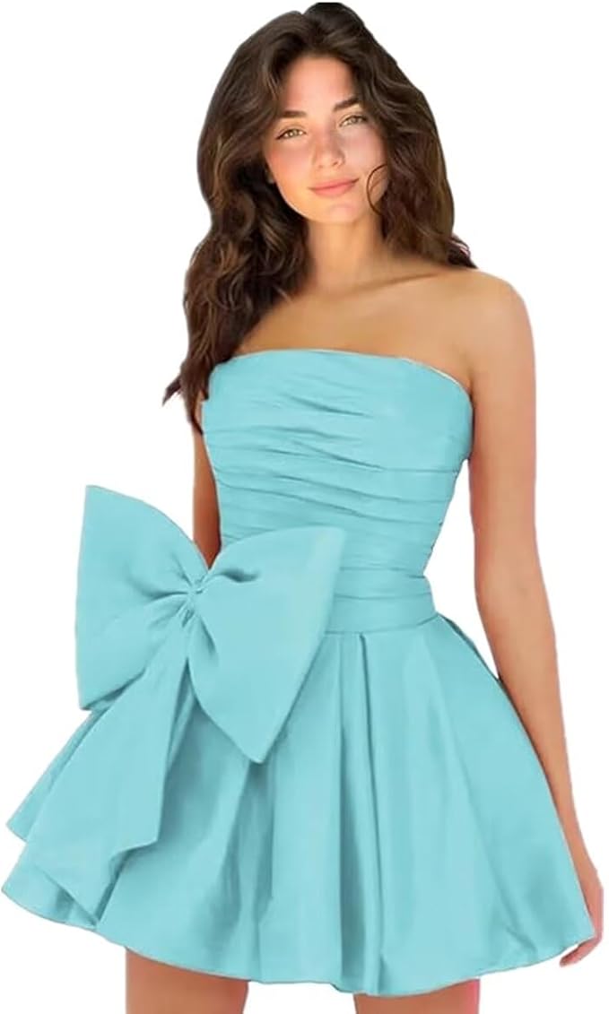 Dressystars Royal Blue Homecoming Dress Taffeta Strapless Short Party Dress