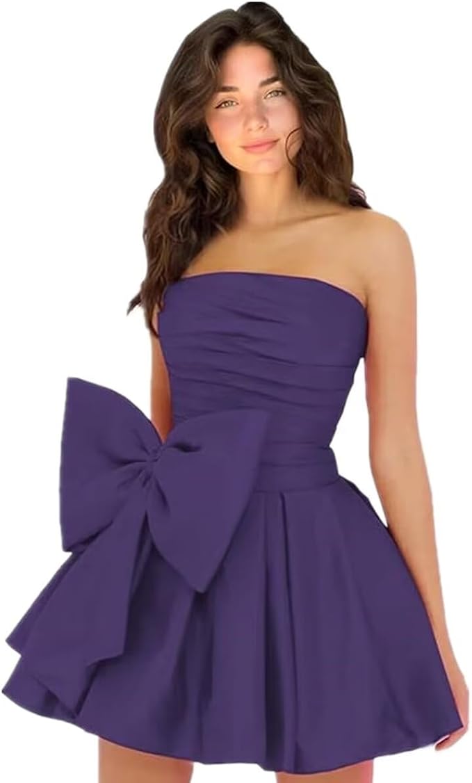 Dressystars Royal Blue Homecoming Dress Taffeta Strapless Short Party Dress