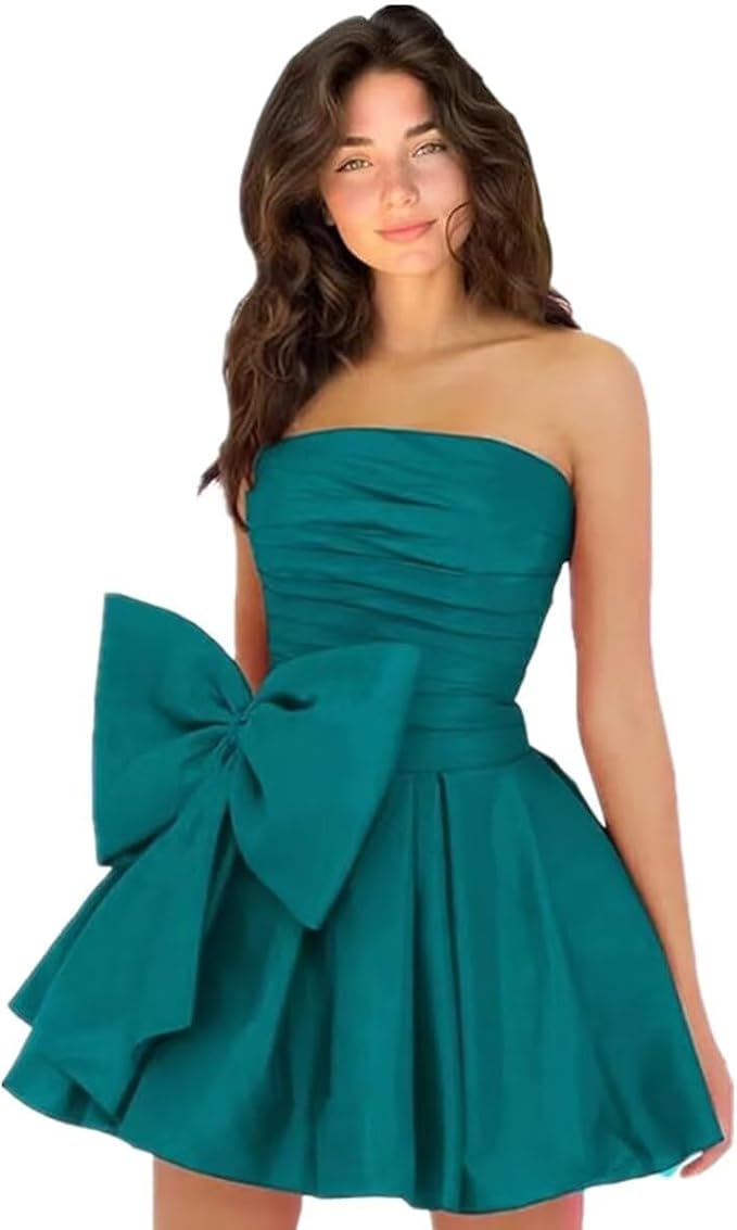 Dressystars Royal Blue Homecoming Dress Taffeta Strapless Short Party Dress