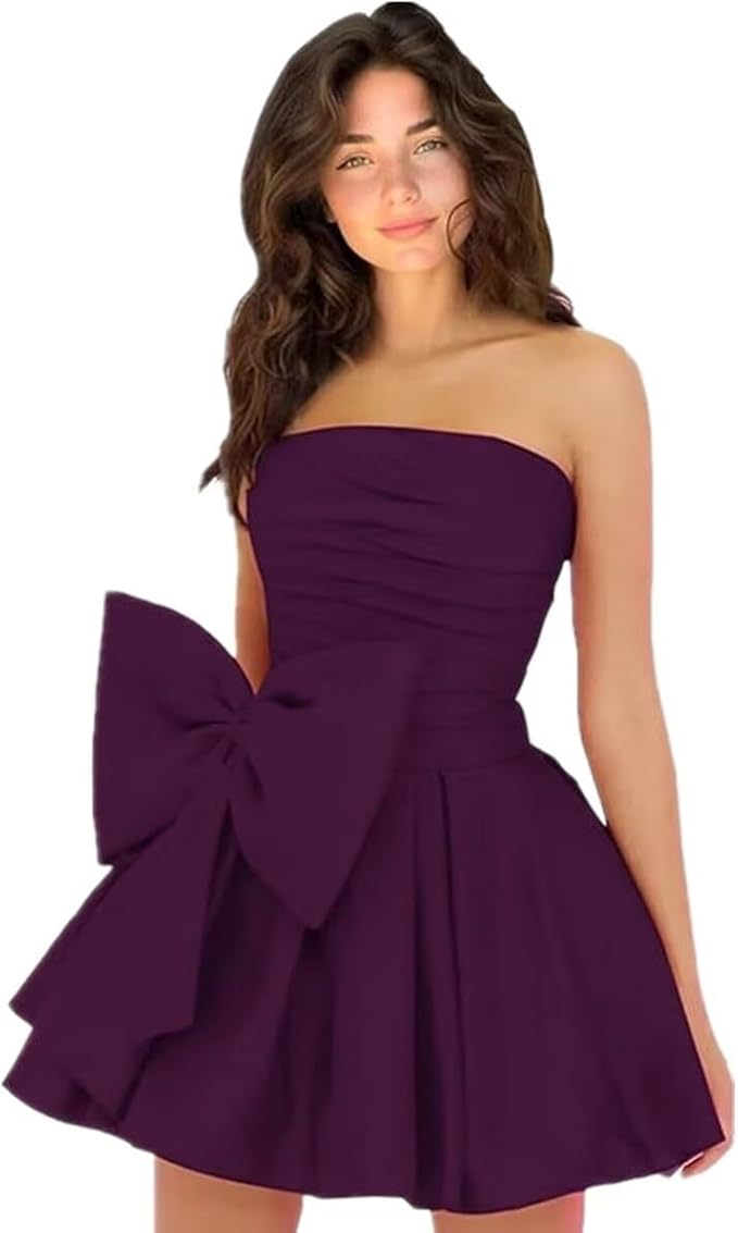 Dressystars Royal Blue Homecoming Dress Taffeta Strapless Short Party Dress