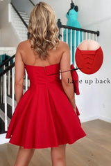 Dressystars Royal Blue Homecoming Dress Taffeta Strapless Short Party Dress