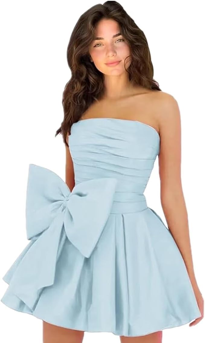 Dressystars Royal Blue Homecoming Dress Taffeta Strapless Short Party Dress