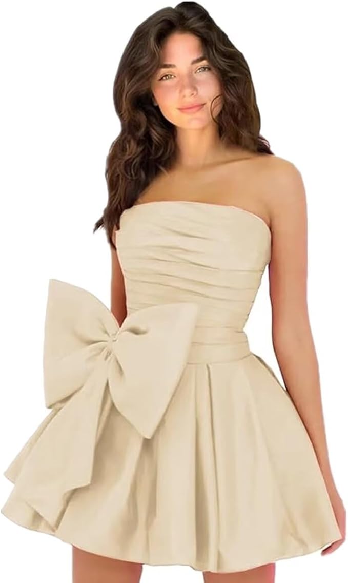 Dressystars Royal Blue Homecoming Dress Taffeta Strapless Short Party Dress
