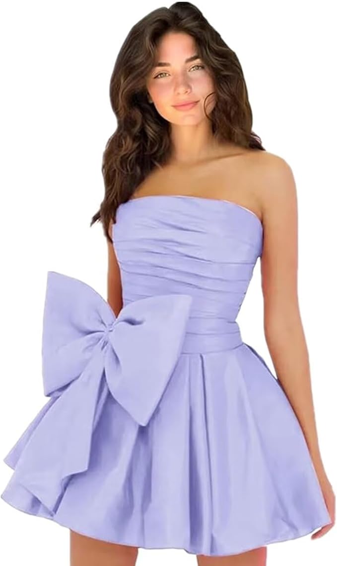 Dressystars Royal Blue Homecoming Dress Taffeta Strapless Short Party Dress