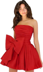 Dressystars Royal Blue Homecoming Dress Taffeta Strapless Short Party Dress