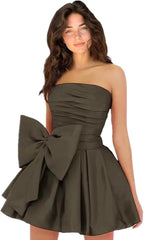 Dressystars Royal Blue Homecoming Dress Taffeta Strapless Short Party Dress