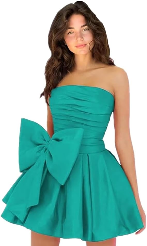 Dressystars Royal Blue Homecoming Dress Taffeta Strapless Short Party Dress