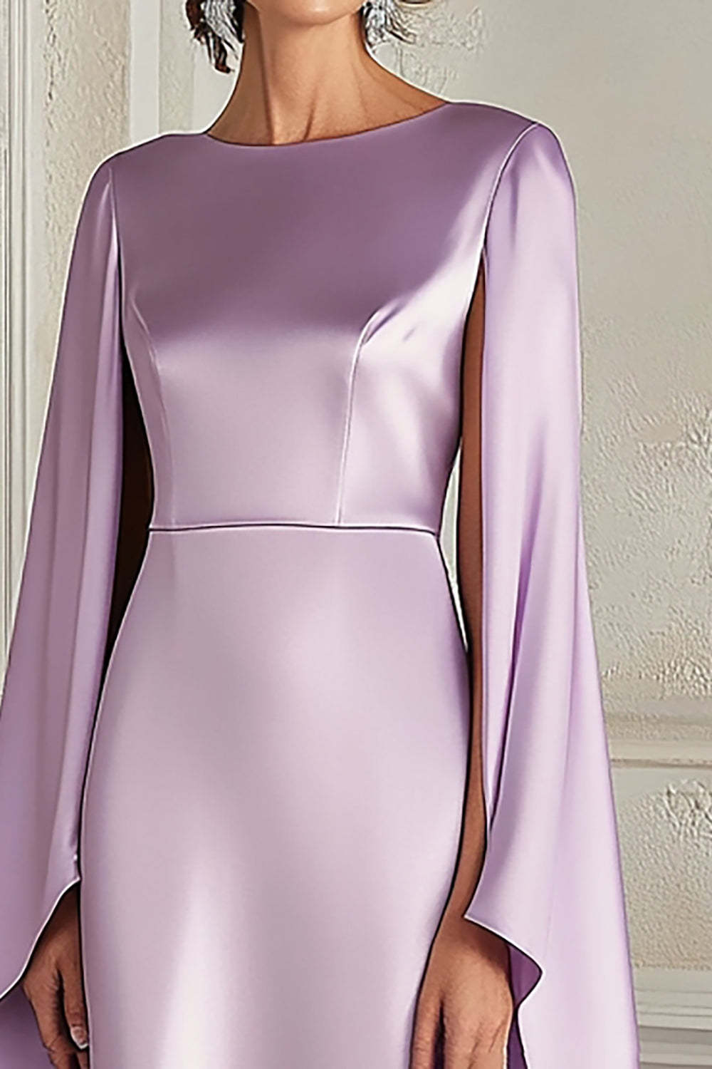 Dressystars Sheath Knee-Length Lilac Scoop Formal Dress With Shawl
