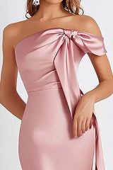 Dressystars Sheath Pink Wedding Guest Dress Cold Shoulder Long Formal Dress