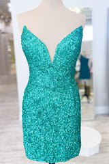 Dressystars Silver Homecoming Dress Sweetheart Sequin Tight Short Prom Dress