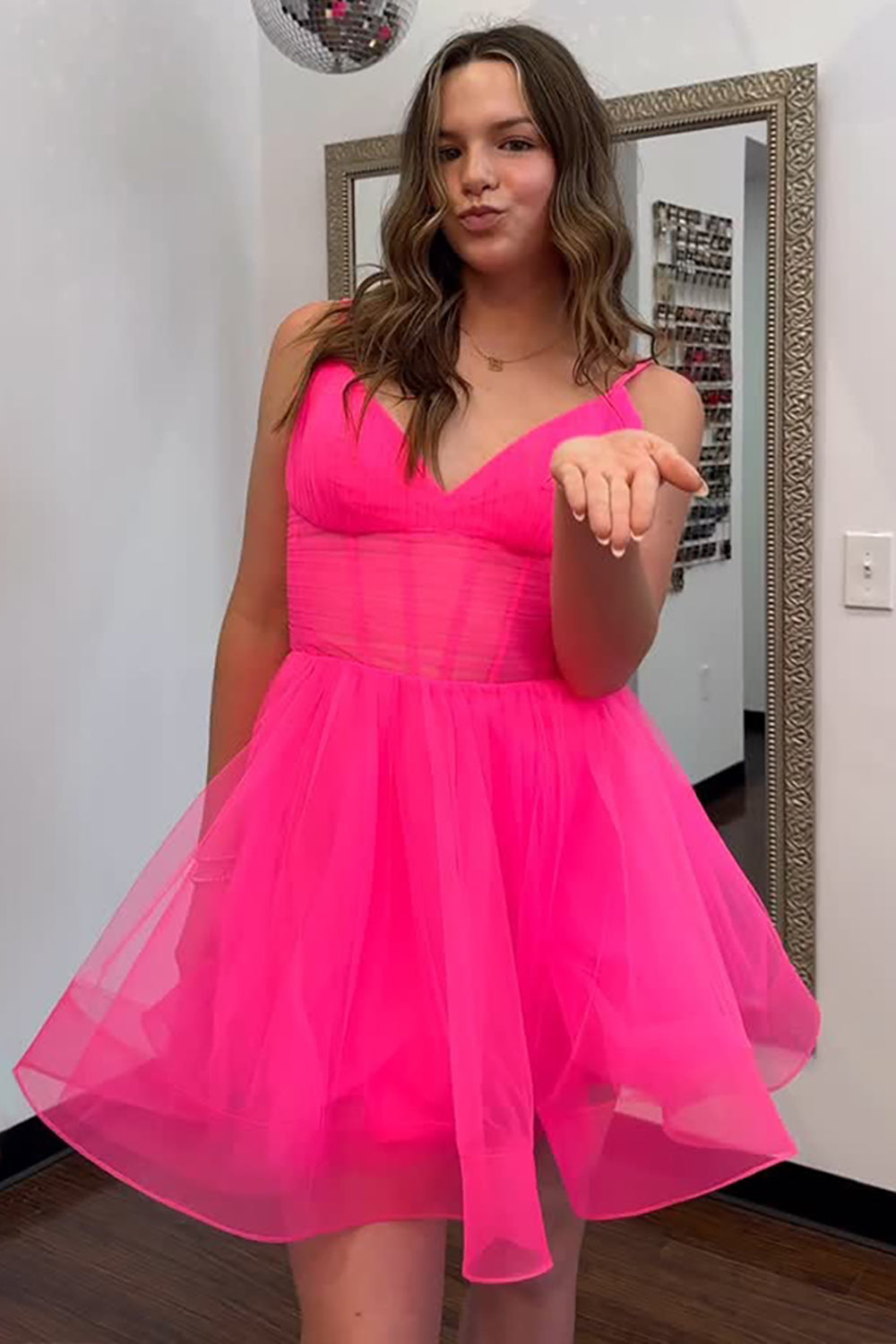 Dressystars Simple Fuchsia A Line Homecoming Dresses Short Corset Cocktail Dresses