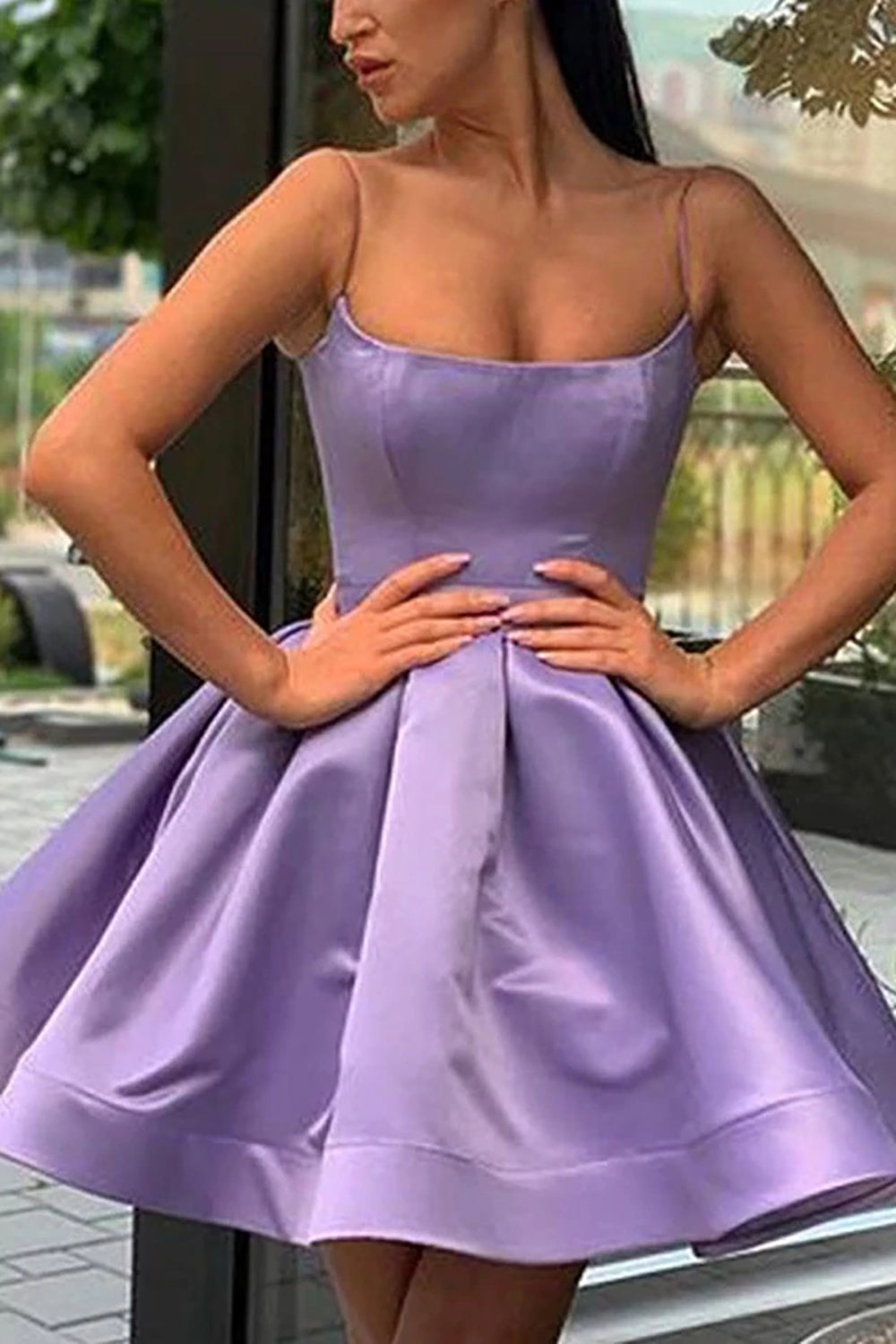 Dressystars Simple Purple Homecoming Dress Short Prom Dress