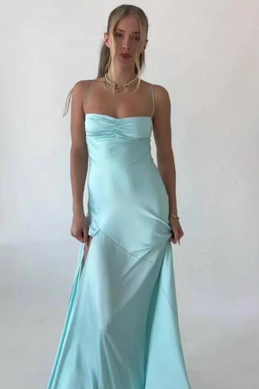 Dressystars Stylish Sheath Spaghetti Straps Pink Party Dress With Criss Cross Back Formal Evening Gown