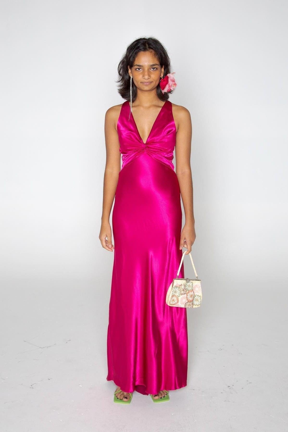 Dressystars Stylish Sheath V Neck Green Long Party Dress With Open Back Bowknot Formal Evening Gown