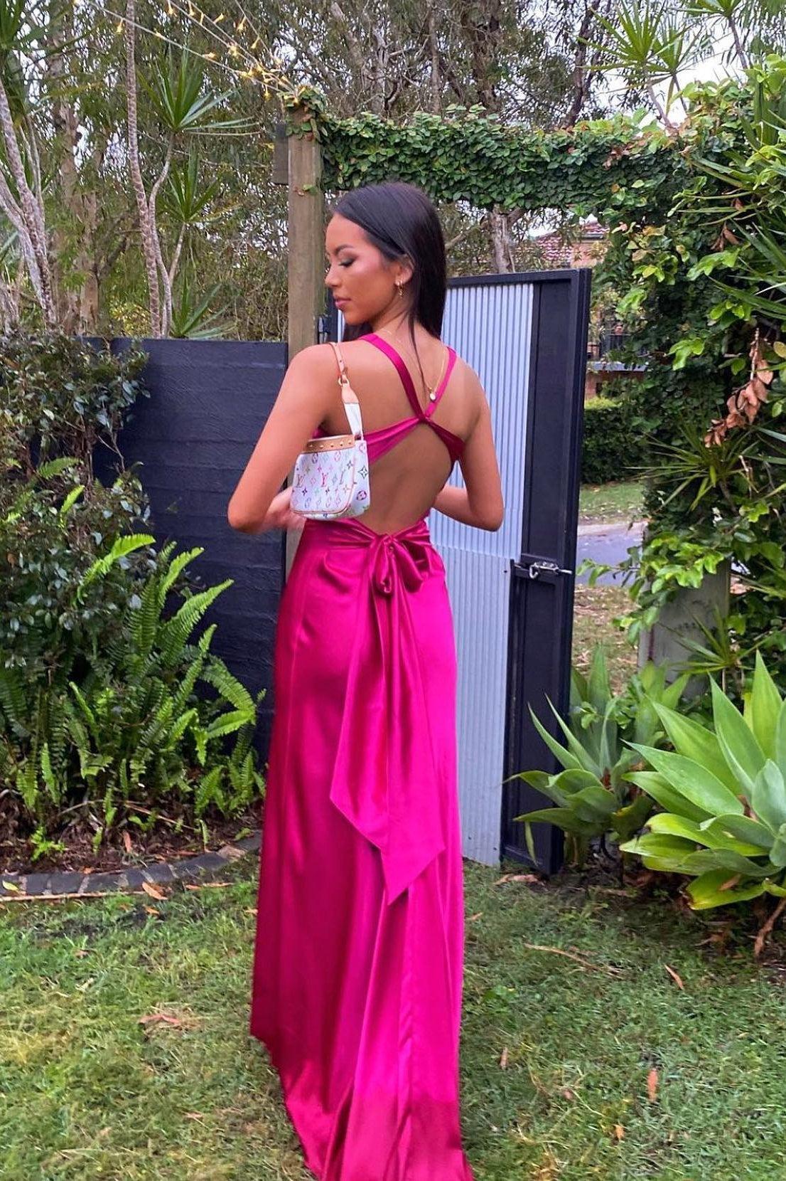 Dressystars Stylish Sheath V Neck Green Long Party Dress With Open Back Bowknot Formal Evening Gown
