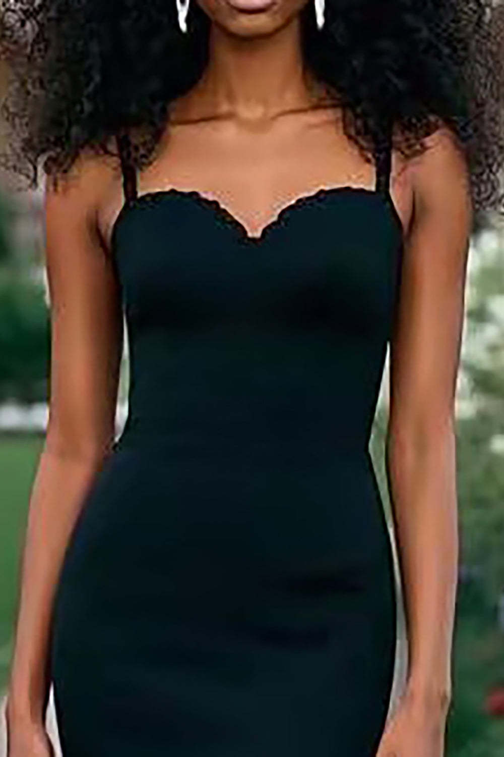 Dressystars Sweetheart Mermaid Black Wedding Guest Dress Spaghetti Straps Formal Dress With Slit