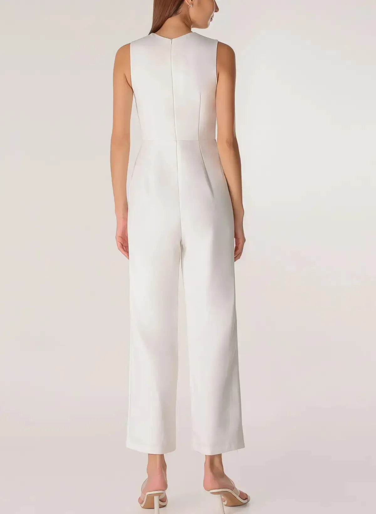 Dressystars Sweetheart Sleeveless Ankle Length Elastic Satin Wedding Jumpsuit