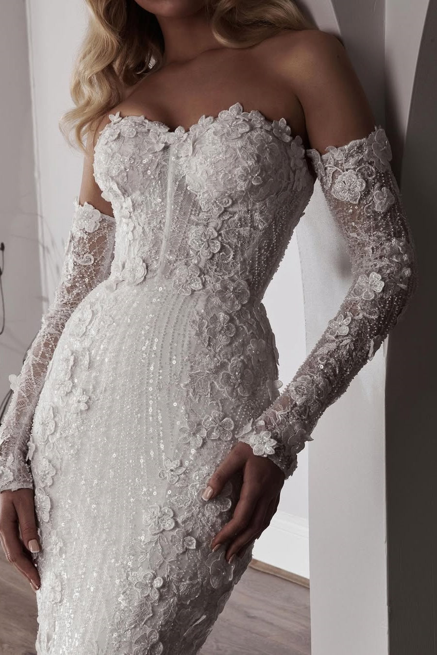 Dressystars Sweetheart Wedding Dress Mermaid 3D Flowers Beach Bridal Gown