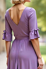 Dressystars Tahiti Long Chiffon Formal Dress With Short Sleeves