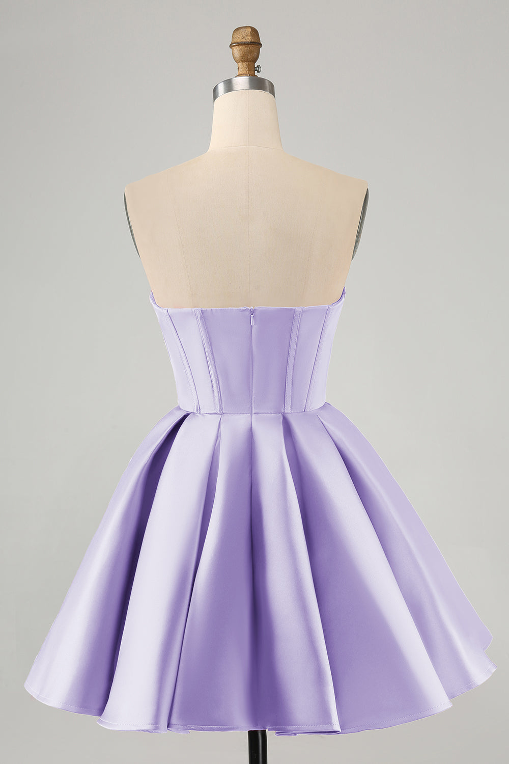 Dressystars Trendy Fuchsia Homecoming Dress Corset A Line Strapless Short Prom Dress with Beadings