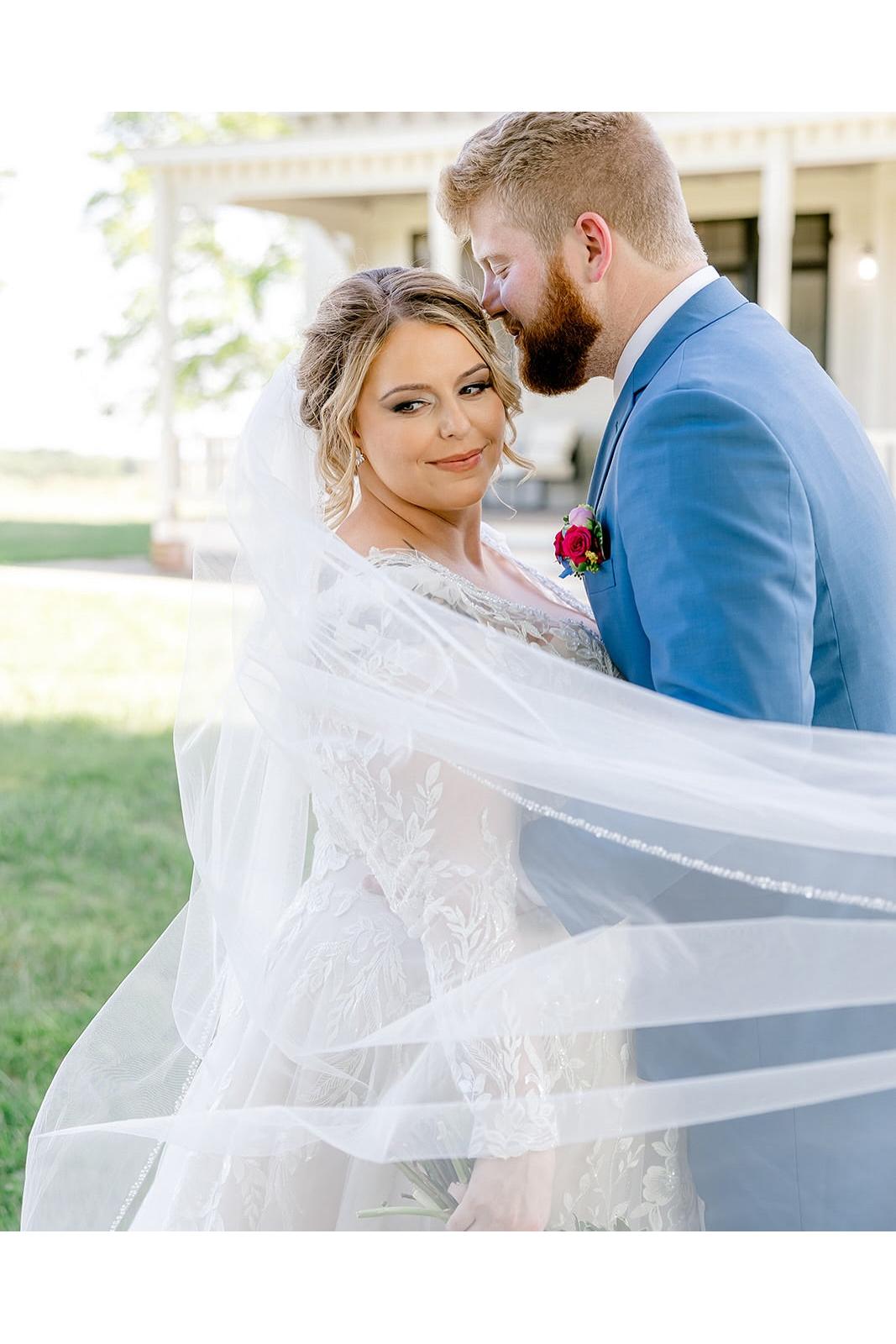 Dressystars White Wedding Dress A Line V Neck Sleeves Lace Chapel Train Bridal Gown With Appliques