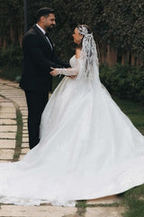 Dressystars White Wedding Dress Ball Gown Strapless Sleeveless Sequined Cathedral Train Bridal Gown