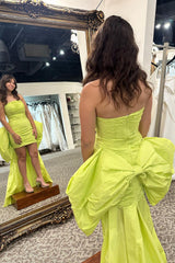 Dressystars Yellow Homecoming Dress Sweetheart Tiered Tight Short Prom Dress With Bow
