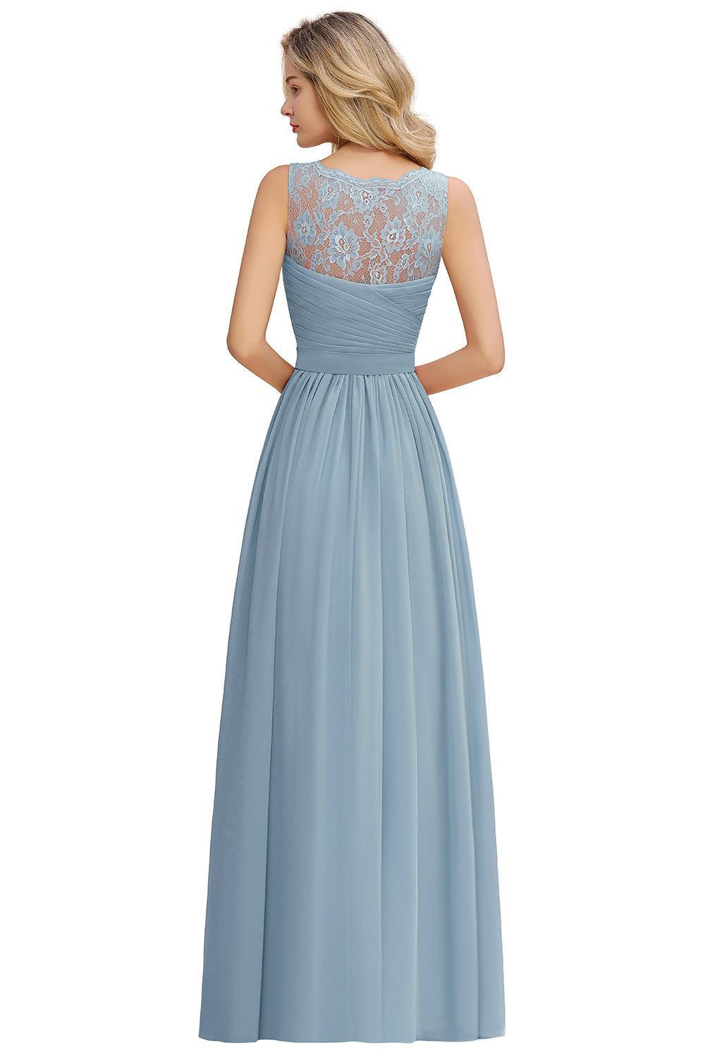 Dusty Rose V Neck Bridesmaid Dress A Line Evening Dress