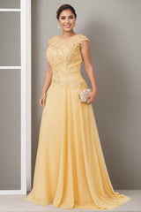 Elegant Plus Size Mother of the Bride A-Line Floor-Length Dress with Jewel Neck and Beading Appliques
