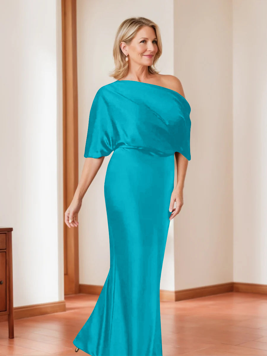 one shoulder plus size sheath dress Elegant Plus Size Mother of the Bride One-Shoulder Sheath Dress with 1 Dressystars