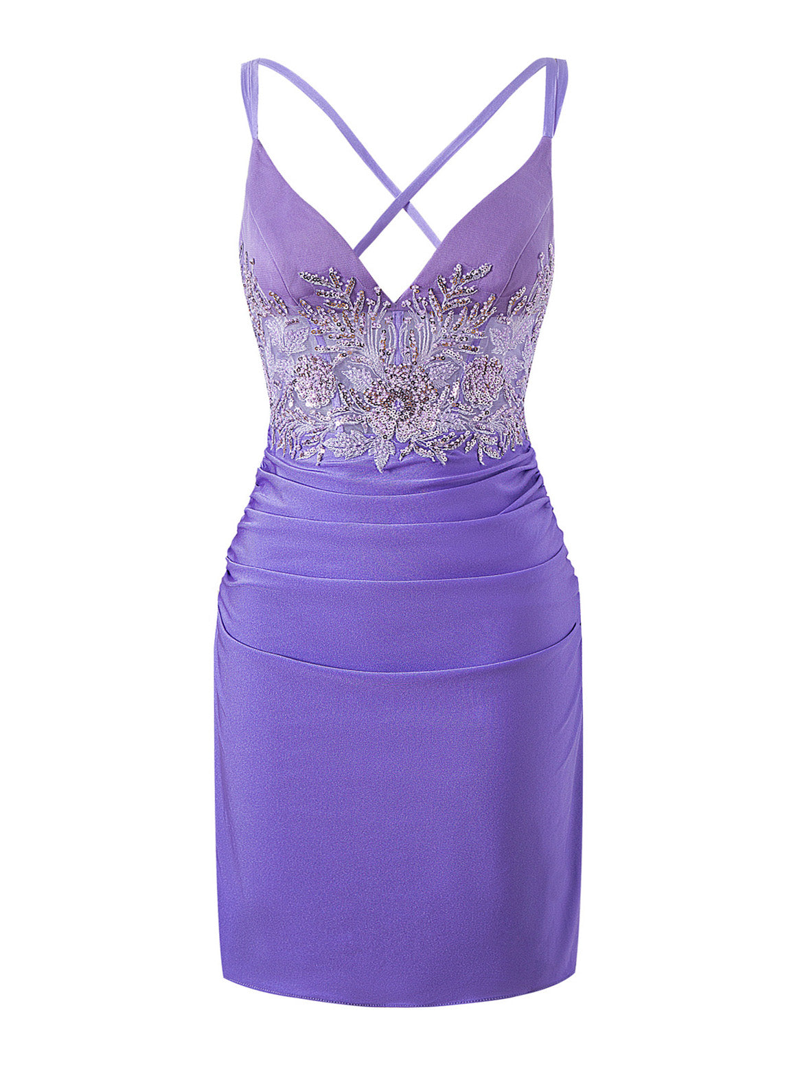 Ella Homecoming Dress Blue Pretty Bodycon V neck Jersey Short Party Cocktail Dress