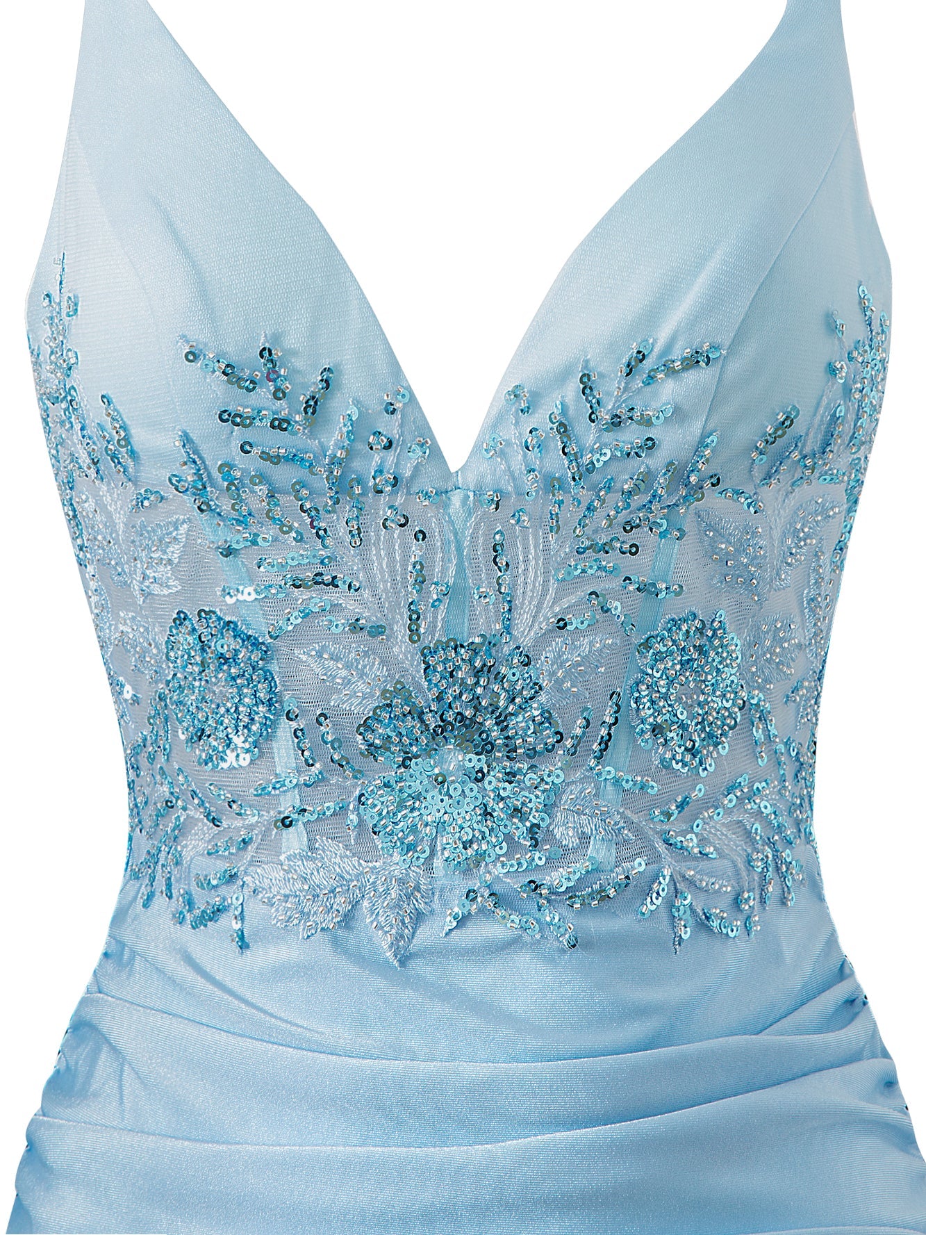 Ella Homecoming Dress Blue Pretty Bodycon V neck Jersey Short Party Cocktail Dress