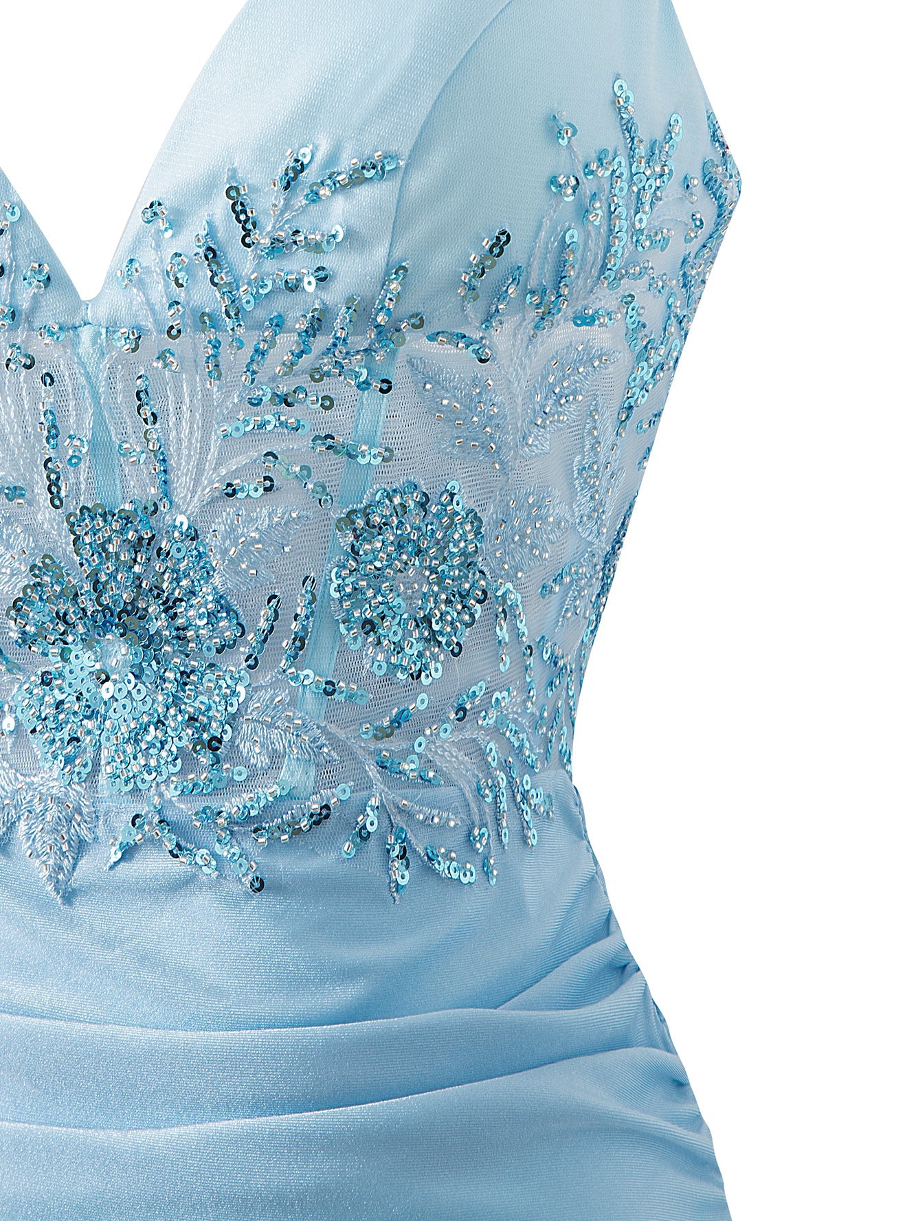 Ella Homecoming Dress Blue Pretty Bodycon V neck Jersey Short Party Cocktail Dress